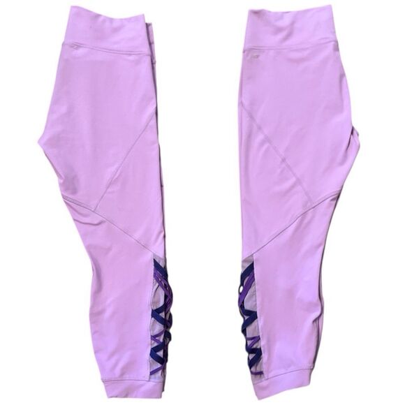 Fabletics Purple Powerhold Dynamic High Waisted Lattice 7/8 Leggings Size XXL - Picture 11 of 15